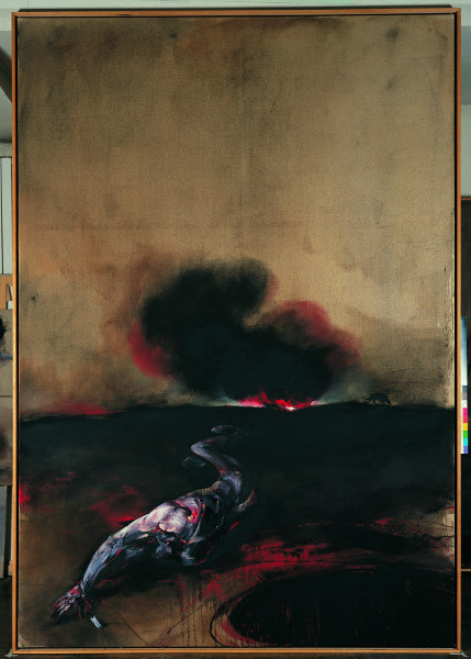 Vladimir Velickovic : Blessure,huile sur toile,325x225cm,1997